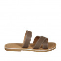 Mule en piel marron tacon 1 - Tallas disponibles:  42