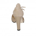 Chaussure ouverte pour femmes à lacets en daim beige talon 10 - Pointures disponibles:  42, 43