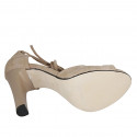 Woman's open shoe with laces in beige suede heel 10 - Available sizes:  42, 43