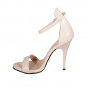 Woman's open pump with strap in rose leather heel 11 - Available sizes:  42
