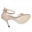 Woman's open pump with strap in rose leather heel 11 - Available sizes:  42