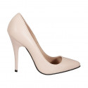 Zapato de salon a punta para mujer en piel rosa tacon 11 - Tallas disponibles:  42