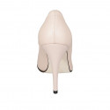 Woman's pointy pump shoe in rose leather heel 11 - Available sizes:  42