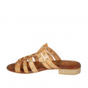 Mule para mujer en piel cognac con tachuelas tacon 2 - Tallas disponibles:  32