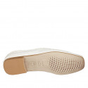 Mocasin para mujer en piel trensada blanca tacon 1 - Tallas disponibles:  32