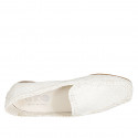Mocasin para mujer en piel trensada blanca tacon 1 - Tallas disponibles:  32