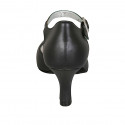 Scarpa da ballo con cinturino in pelle nera tacco 7 - Misure disponibili: 32