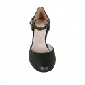 Dancing shoes with strap in black leather heel 7 - Available sizes:  32
