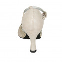 Scarpa da ballo con cinturino in pelle e tessuto laminato stampato platino tacco 9 - Misure disponibili: 42