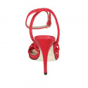 Sandalia para mujer con correa al tobillo en gamuza roja tacon 11 - Tallas disponibles:  42