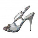 Woman's sandal in multicolored printed laminated leather heel 11 - Available sizes:  42