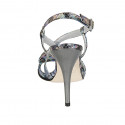 Woman's sandal in multicolored printed laminated leather heel 11 - Available sizes:  42