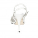 Sandalia para mujer en piel blanca con cinturon al tobillo tacon 11 - Tallas disponibles:  42, 43
