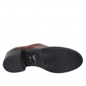 Scarpa accollata da donna con elastico in pelle color cuoio tacco 5 - Misure disponibili: 45