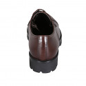 Zapato derby con cordones y puntera para mujer en piel marron tacon 3 - Tallas disponibles:  43