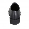 Zapato con cordones derby para mujer en piel negra tacon 3 - Tallas disponibles:  32, 44