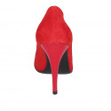 Escarpin à bout pointu pour femmes en daim rouge talon 11 - Pointures disponibles:  32