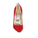 Zapato de salón puntiagudo en gamuza roja para mujer tacon 11 - Tallas disponibles:  32