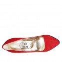 Decolté a punta da donna in camoscio rosso tacco 11 - Misure disponibili: 32