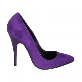 Women's pointy pump shoe in purple suede heel 11 - Available sizes:  32