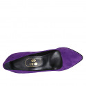Women's pointy pump shoe in purple suede heel 11 - Available sizes:  32