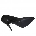 Zapato de salon puntiagudo en gamuza de color negro para mujer tacon 11 - Tallas disponibles:  31, 32