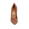Zapato de salon a punta para mujer en piel marron tacon 11 - Tallas disponibles:  31