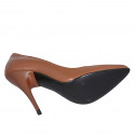 Woman's pointy pump shoe in brown leather heel 11 - Available sizes:  31